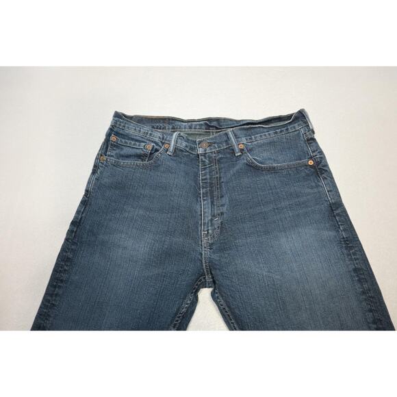 Levi's 505 Regular Fit Straight Rugged Stretch Blue Denim Jeans Mens Sz 36 x 30 - Picture 5 of 8